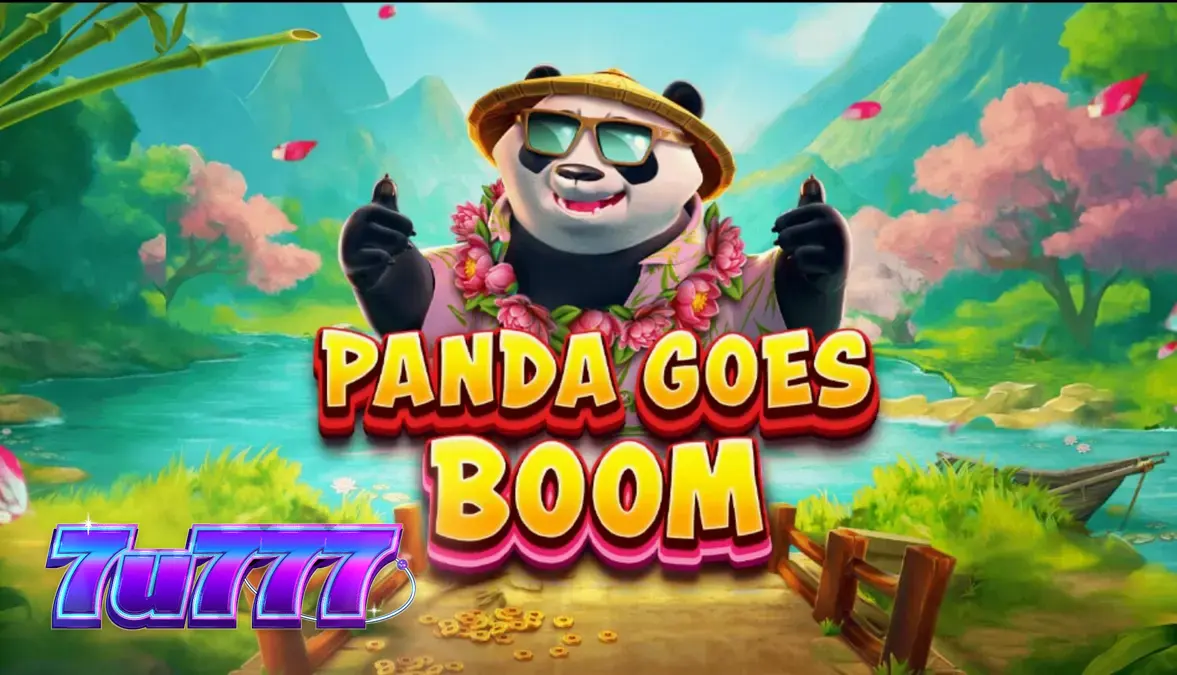 Panda Goes Boom স্লট গেমের একটি দৃশ্য যেখানে পান্ডা এবং বাঁশ বাগানের থিম দেখা যাচ্ছে